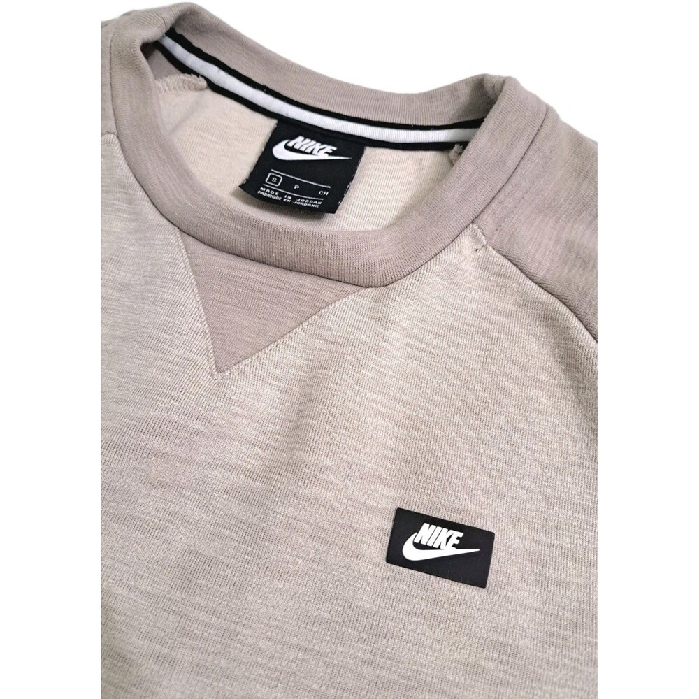 Nike Sportswear Fleece Sweatshirt Sweater Men's Small Colorblock Taupe Gray NSW - Picture 2 of 9